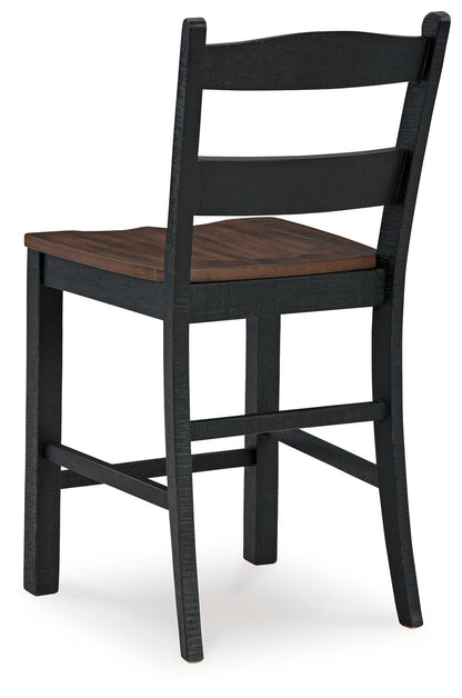 Valebeck - Barstool (Set of 2) - Black / Brown