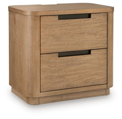 Pamaria - Two Drawer Night Stand - Light Brown