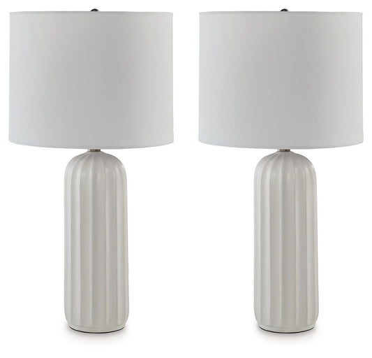 Clarkland - Ceramic Table Lamp (Set of 2) - White
