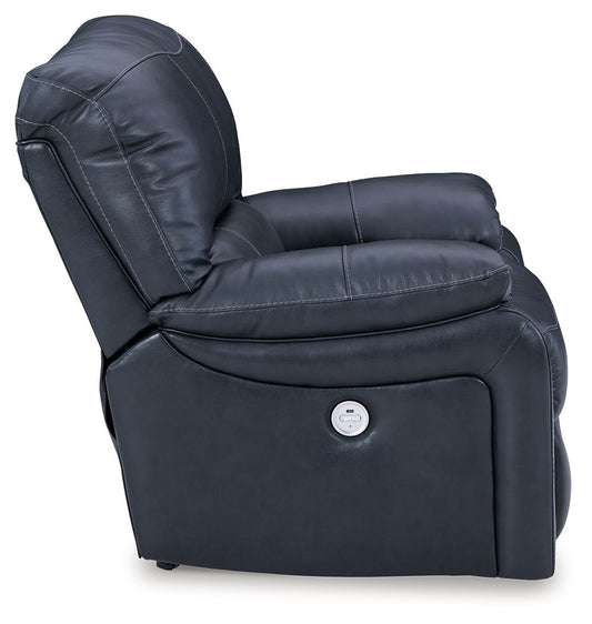 Leesworth - 3 Pc. - Power Reclining Sofa, Power Reclining Loveseat, Power Rocker Recliner - Ocean