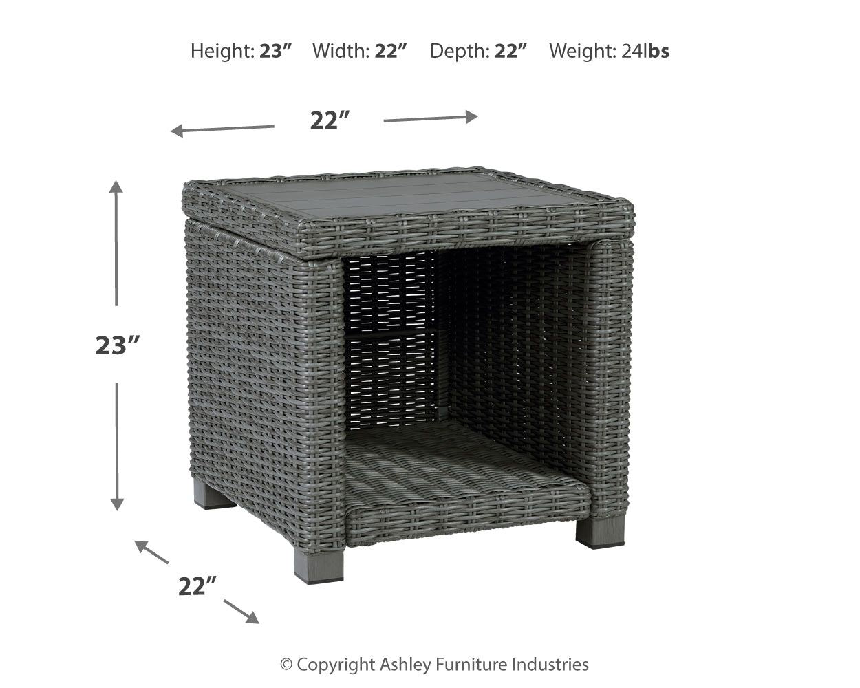 Elite Park - Square End Table - Gray