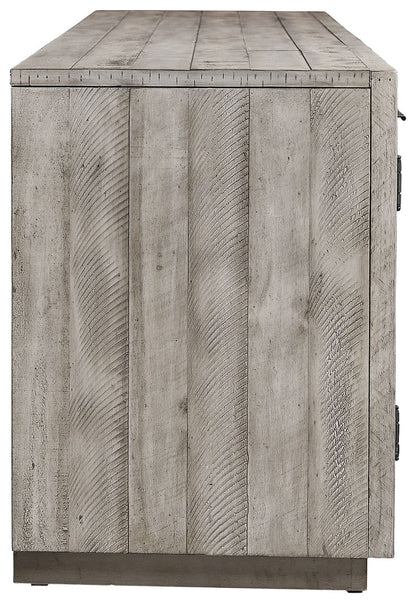 Naydell - XL TV Stand w/Fireplace Option - Gray