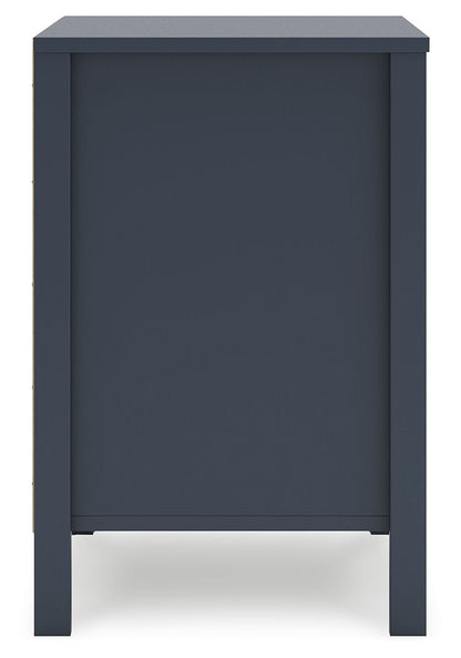 Simmenfort - Two Drawer Night Stand - Navy Blue