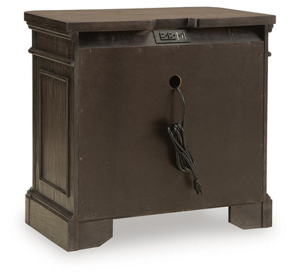 Wickenger - Two Drawer Night Stand - Dark Brown