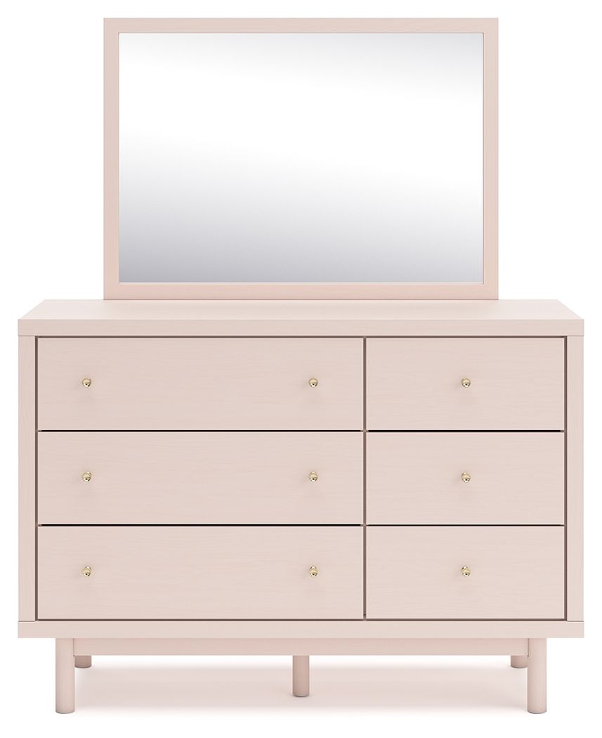 Wistenpine - Dresser And Mirror - Blush