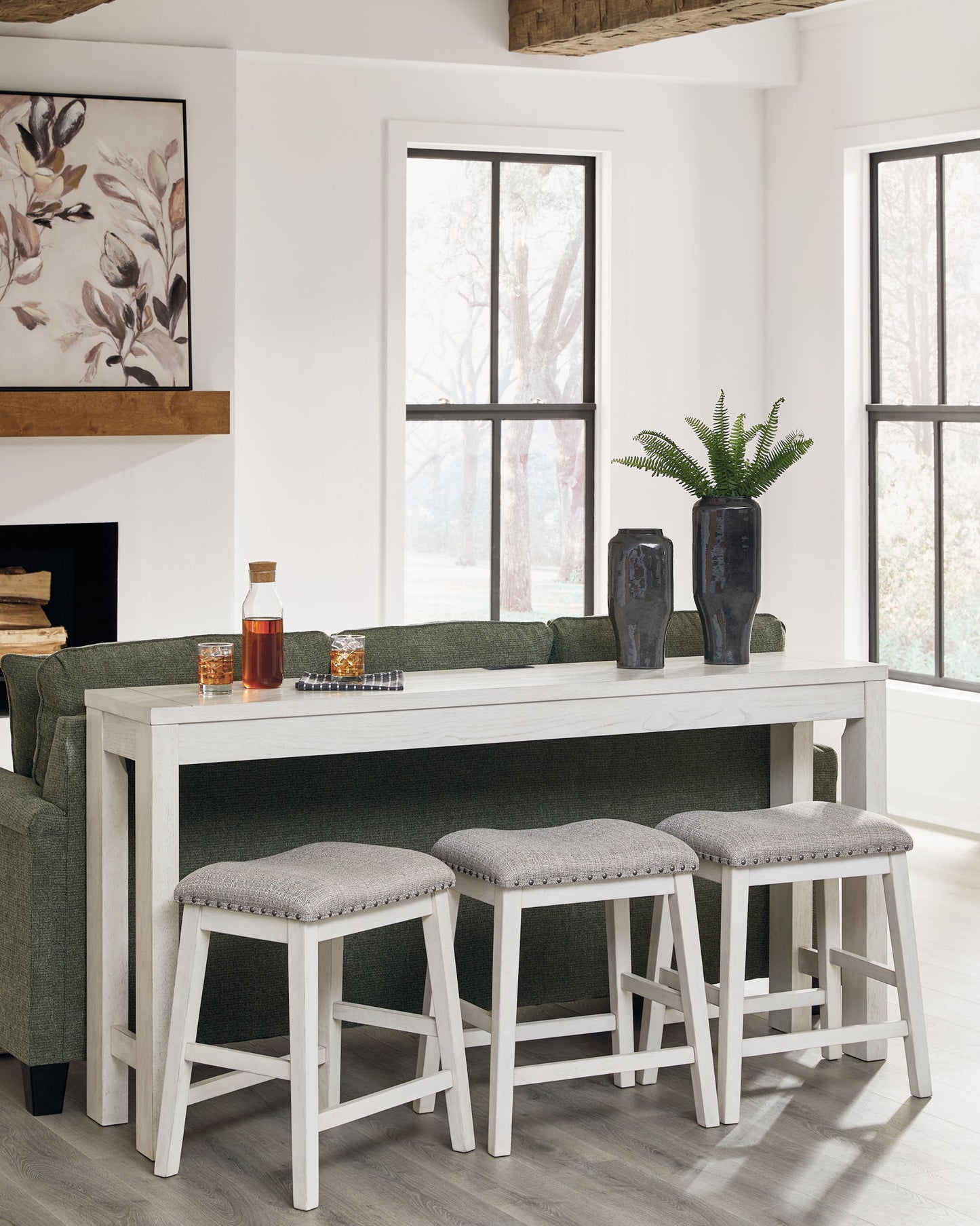 Robbinsdale - Rectangular Dining Room Counter Table Set (Set of 4) - Antique White