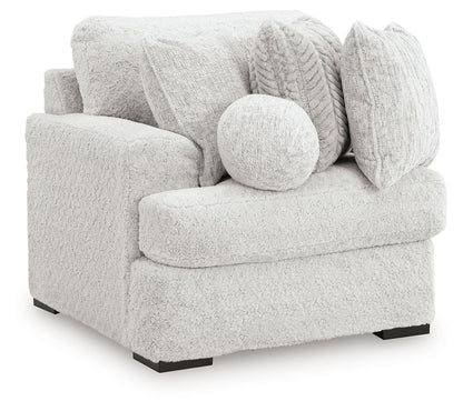 Cuddle Plush - 3 Pc. - 3-Piece Sectional, Chair And Ottoman - Arctic