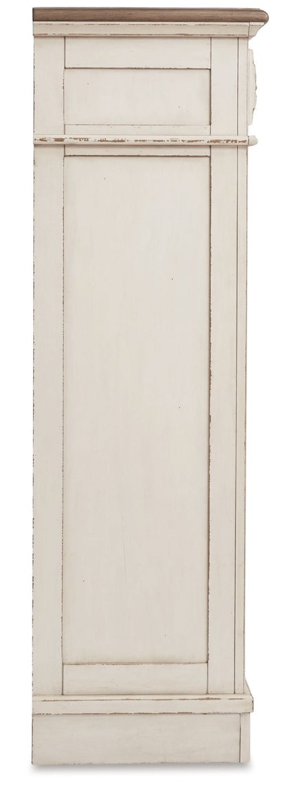 Realyn - Five Drawer Chest - White / Brown / Beige