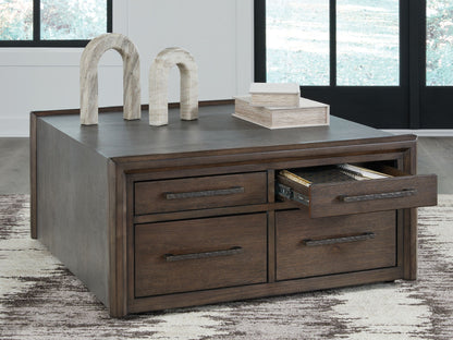 Kallenny - Square Cocktail Table - Brown / Gray
