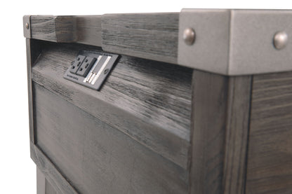 Todoe - Rectangular End Table - Dark Gray