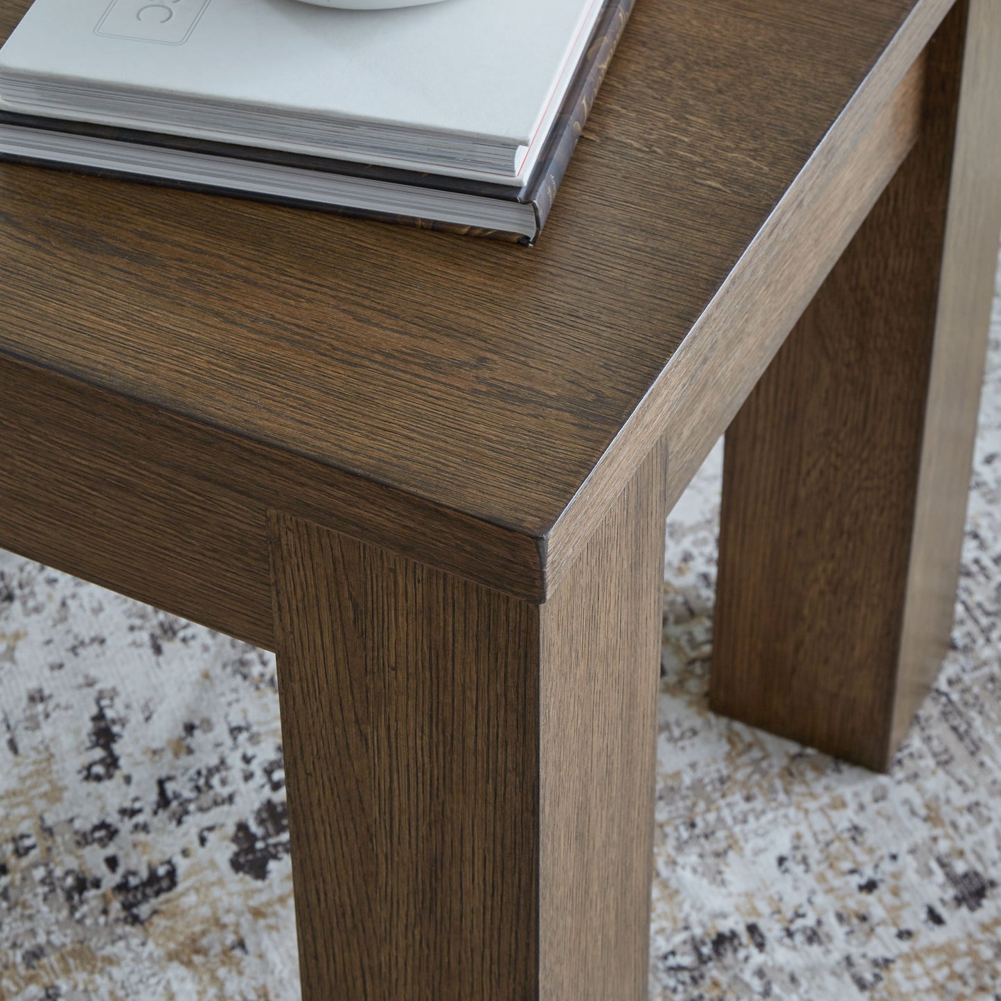 Rosswain - Square End Table - Warm Brown