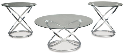 Hollynyx - Occasional Table Set (Set of 3) - Chrome Finish
