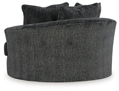 Biddeford - Oversized Swivel Accent Chair - Shadow