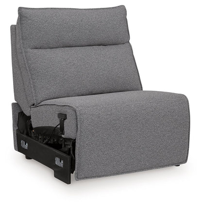 Modmax II - 8-Piece Power Reclining Sectional With LAF Press Back Power Chaise And Console - Salt And Pepper