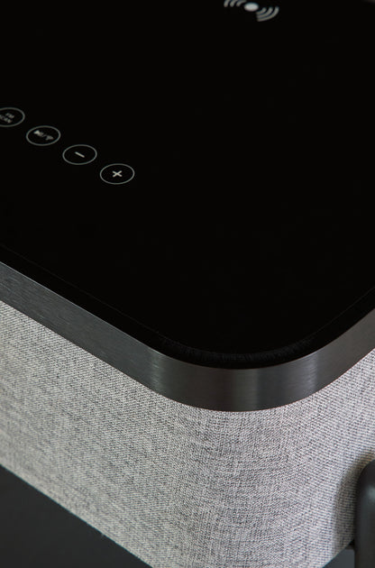 Jorvalee - Accent Table with Speaker - Gray / Black