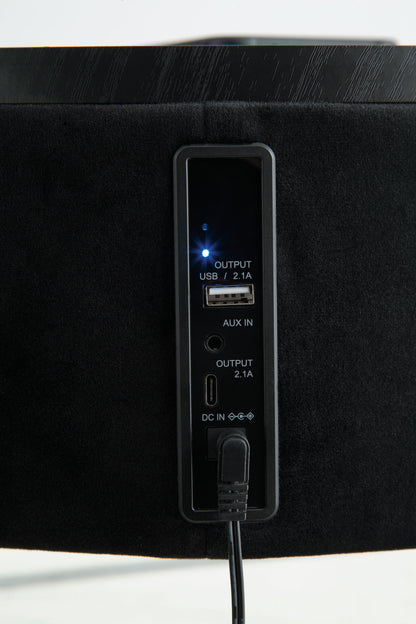 Nedman - Accent Table With Speaker - Black / Gold Finish