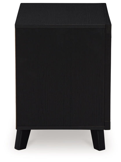 Danziar - Two Drawer Night Stand - Black
