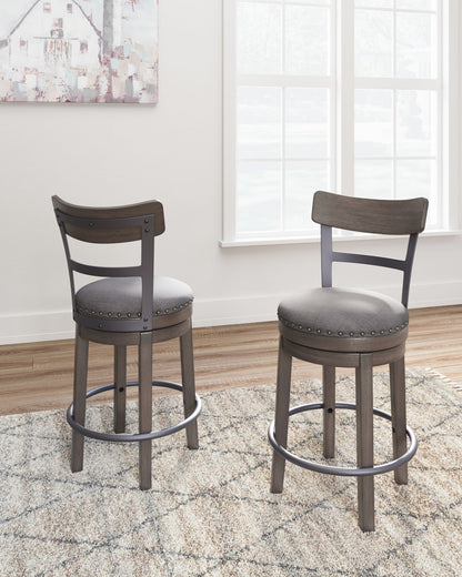 Caitbrook - UPH Swivel Barstool  - Gray