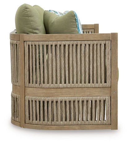 Serena Shores - Sofa With Cushion - Beige / Green