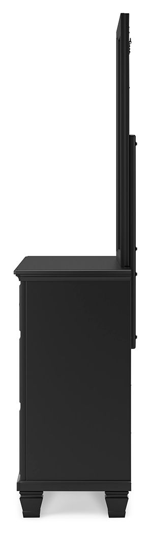 Lanolee - Dresser And Mirror - Black