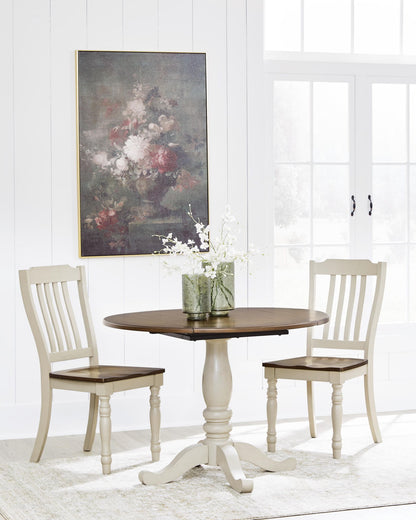 Wirloni - Dining Room Side Chair (Set of 2) - Antique White / Brown