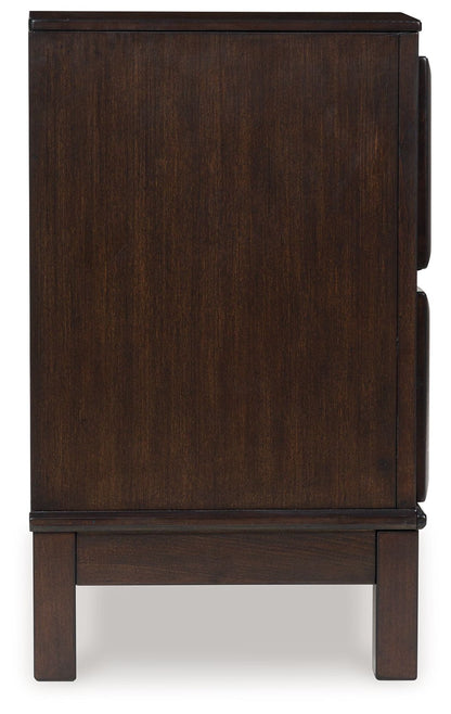 Vanmore - Two Drawer Night Stand - Dark Brown