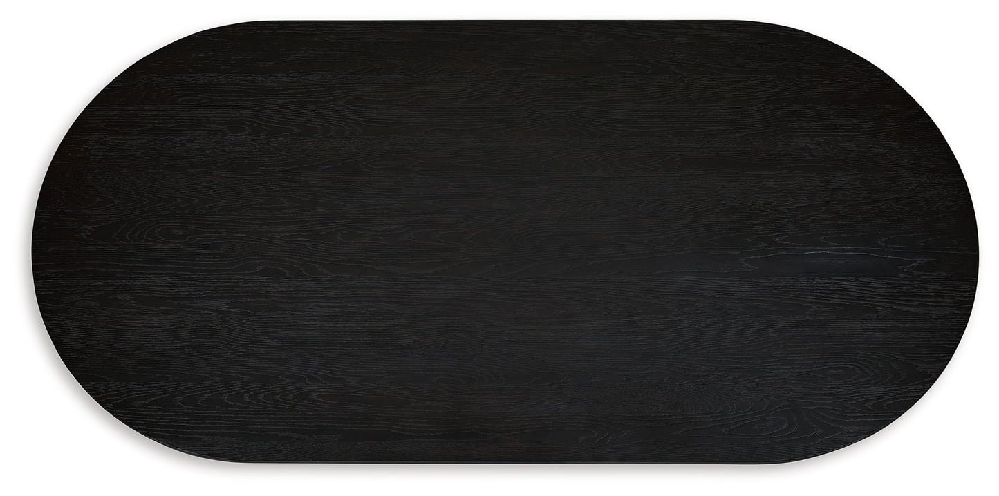 Rowanbeck - Oval Dining Room Table - Black