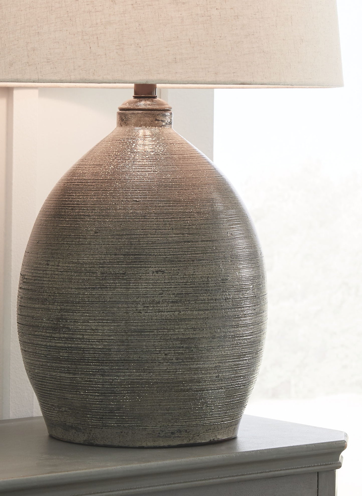Joyelle - Terracotta Table Lamp  - Gray