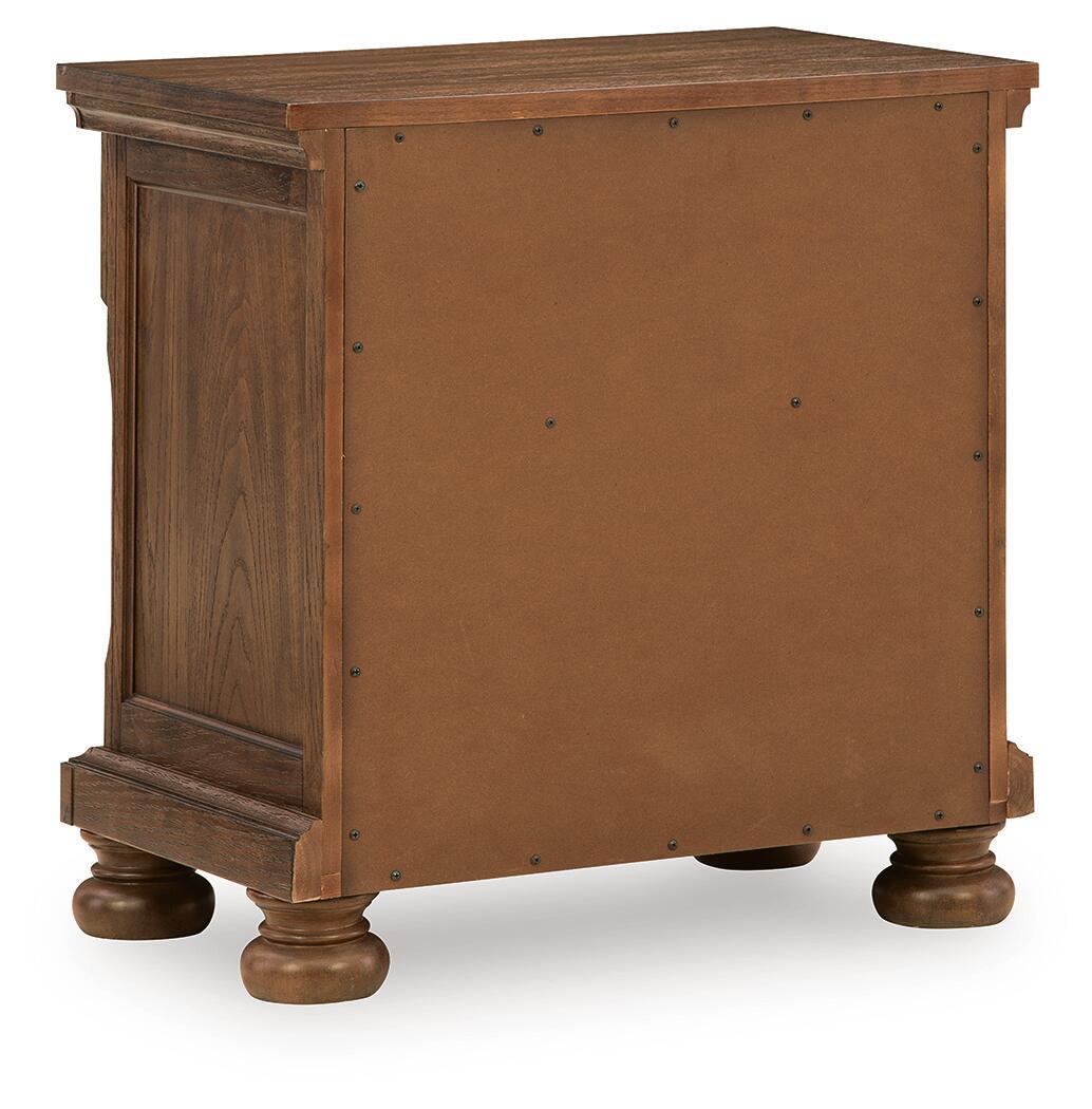 Zackaryn - Two Drawer Night Stand - Warm Brown
