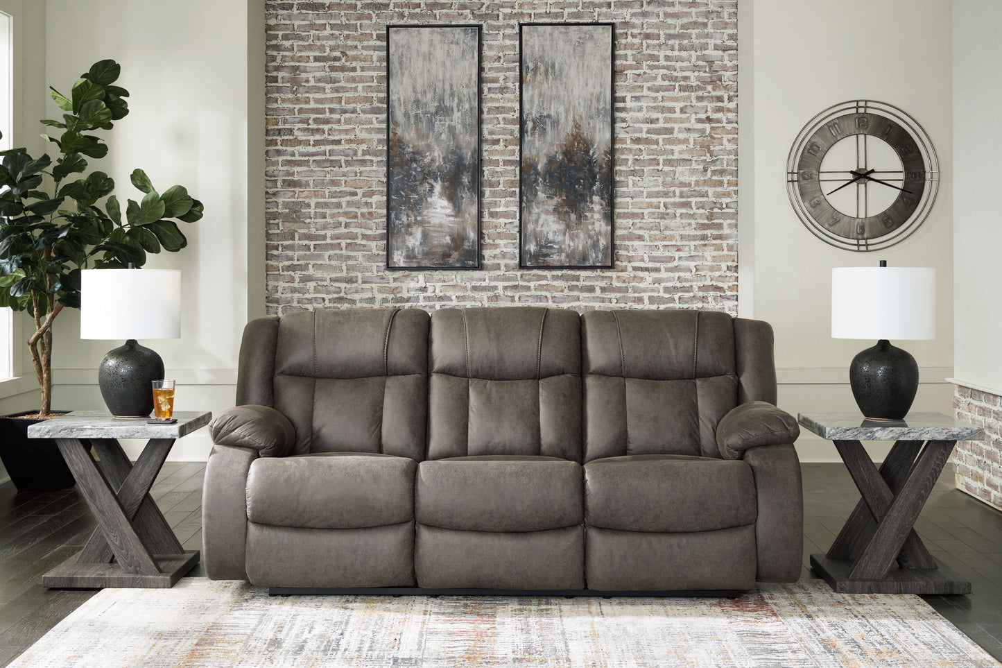First Base - Reclining Sofa - Gunmetal