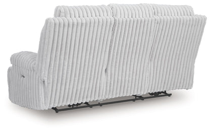 Rhines Falls - Reclining Power Sofa With Drop Down Table - Alloy