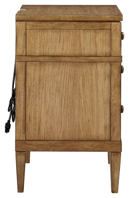 Sharlance - Three Drawer Night Stand - Brown
