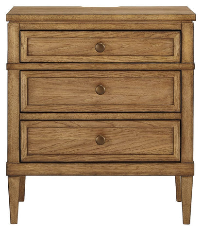 Sharlance - Three Drawer Night Stand - Brown