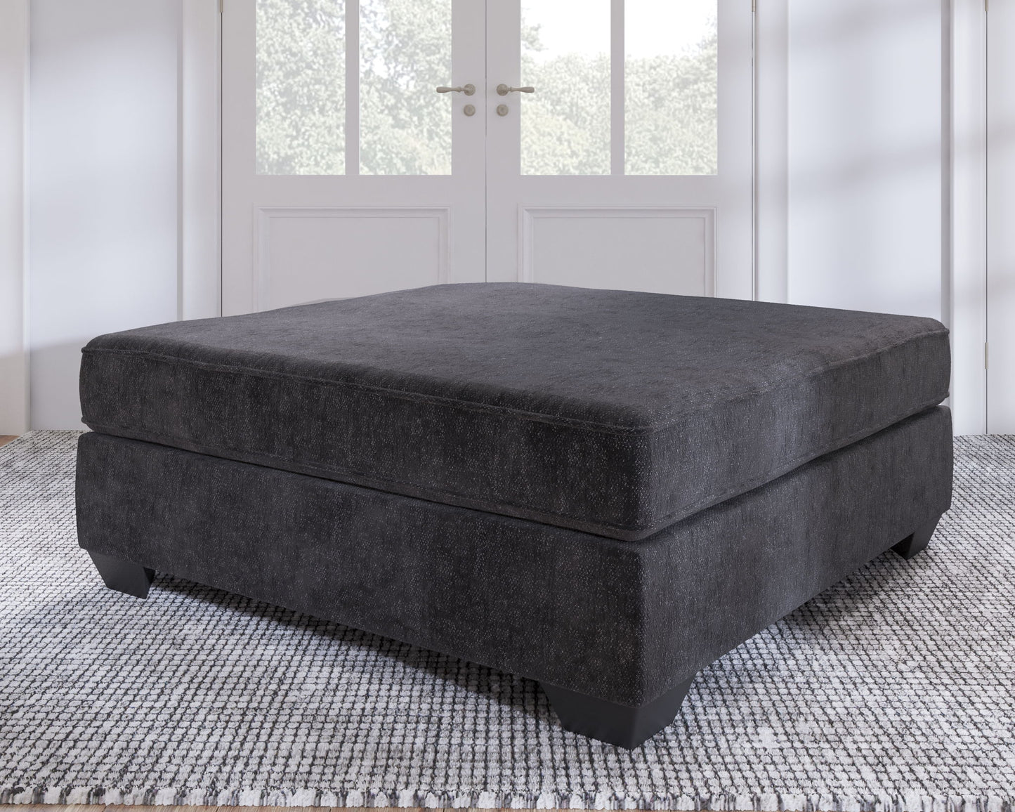 Lavernett - Oversized Accent Ottoman - Charcoal