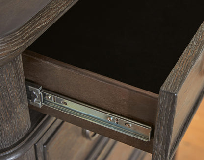 Wickenger - Two Drawer Night Stand - Dark Brown