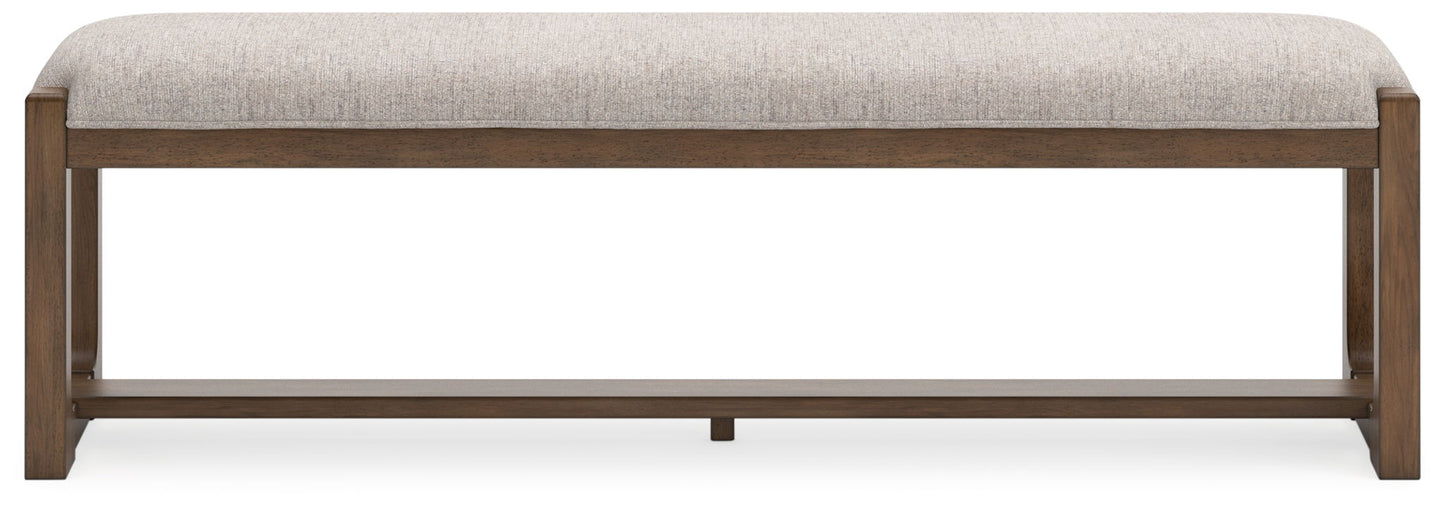 Cabalynn - Large Uph Dining Room Bench - Oatmeal / Light Brown