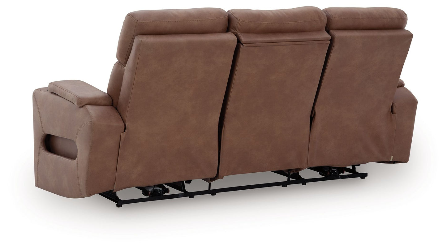 Clean-Slate - Power Reclining Sofa / Adj Headrest - Caramel