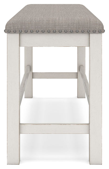 Robbinsdale - Dbl Counter Height Upholstered Dining Bench - Antique White
