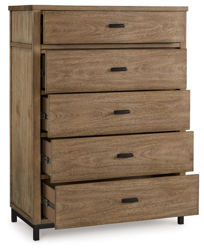 Tomtyn - Five Drawer Chest - Light Brown