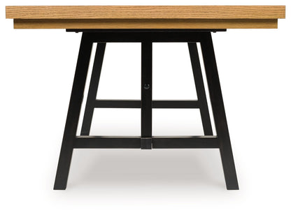 Galliden - Rectangular Dining Room Extension Table - Black / Brown