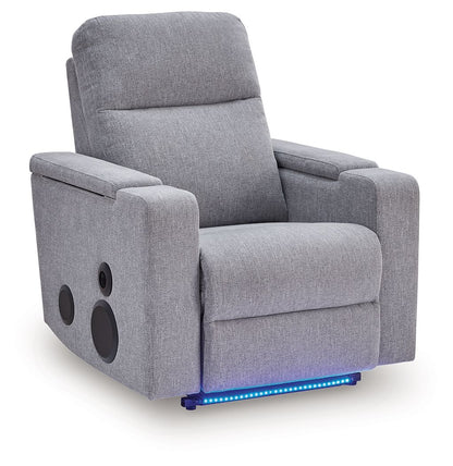 Pineland - Glider Power Recliner With Audio System - Pewter