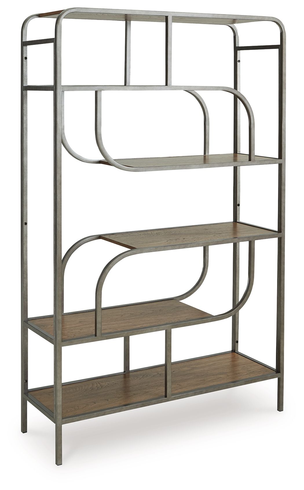 Jaddon - Bookcase - Brown / Antique Silver