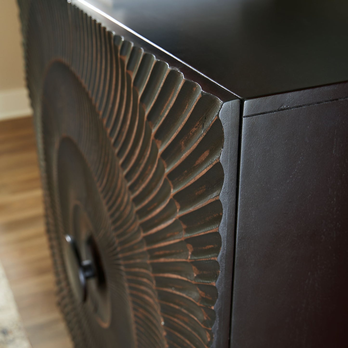 Fosterman - Accent Cabinet - Distressed Black