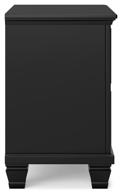 Lanolee - Two Drawer Nightstand - Black