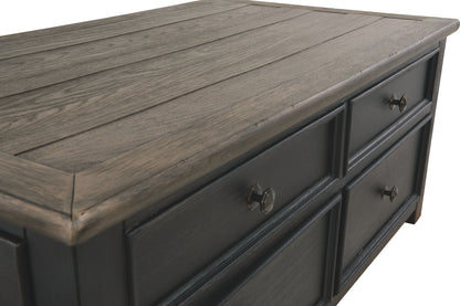 Tyler Creek - Lift Top Cocktail Table - Grayish Brown / Black