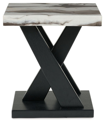Cendill - Occasional Table Set (Set of 3) - Dark Brown / White / Black