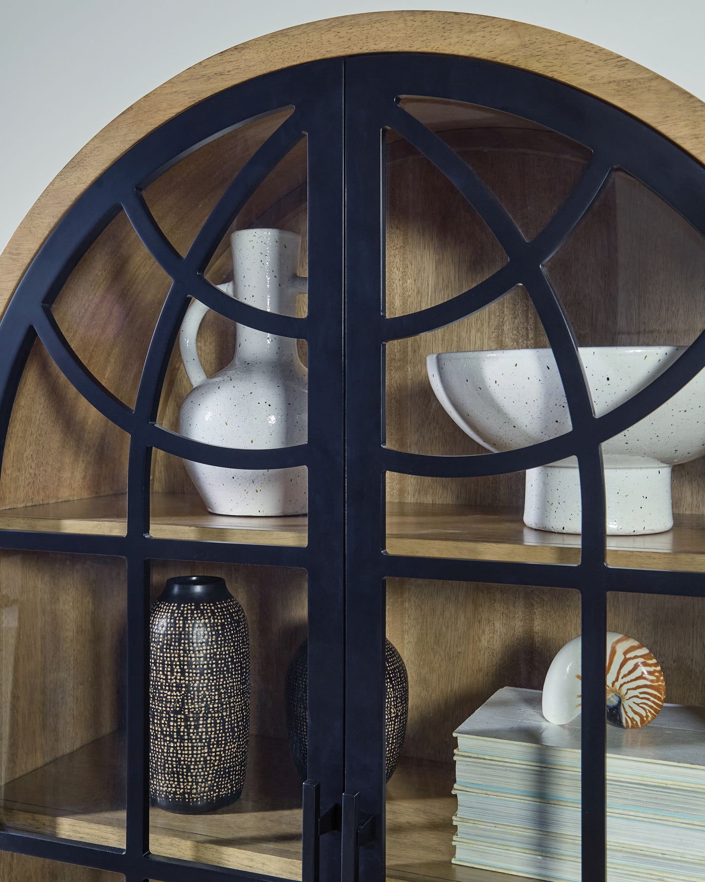 Gwenwich - Accent Cabinet - Natural / Black