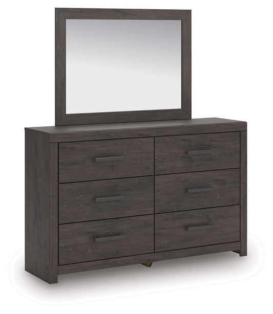 Prendonea - Dresser and Mirror - Charcoal